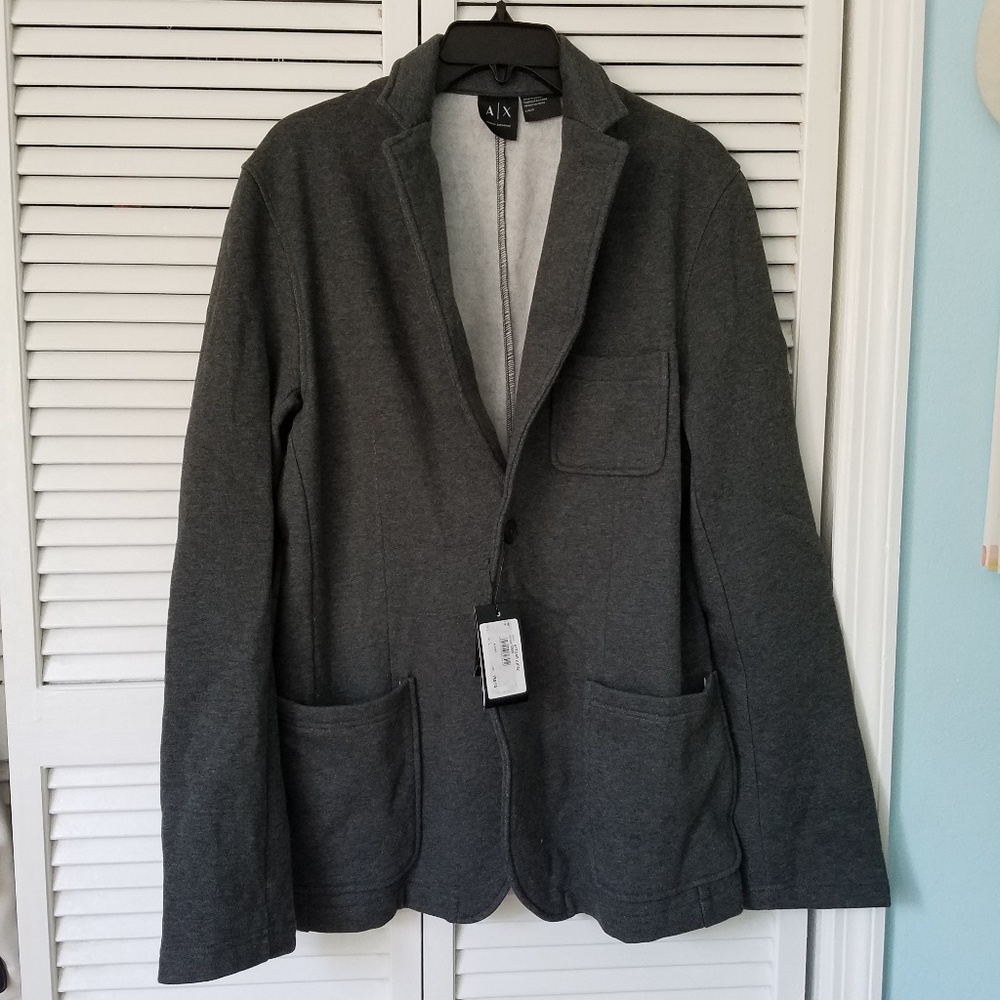 Armani Exchange Knit 3 Pocket Fleece Blazer Jacket